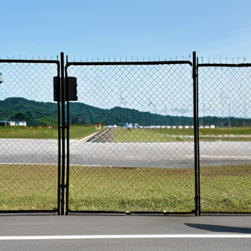 Home 22 **
A Malaysian air force base perimeter. Multiple layers of fencing and a visible buffer zone are in place. A guard tower with visible surveillance equipment stands watch. Inside the base, fighter jets are parked on the tarmac. The scene is during daylight, with clear skies. Fully clothed security personnel are patrolling the perimeter. Safe for work, appropriate content, professional, family-friendly, perfect anatomy, correct proportions, natural pose, well-formed hands, proper finger count, natural body proportions. High-quality rendering, realistic.
**